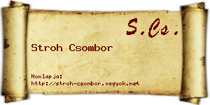 Stroh Csombor névjegykártya